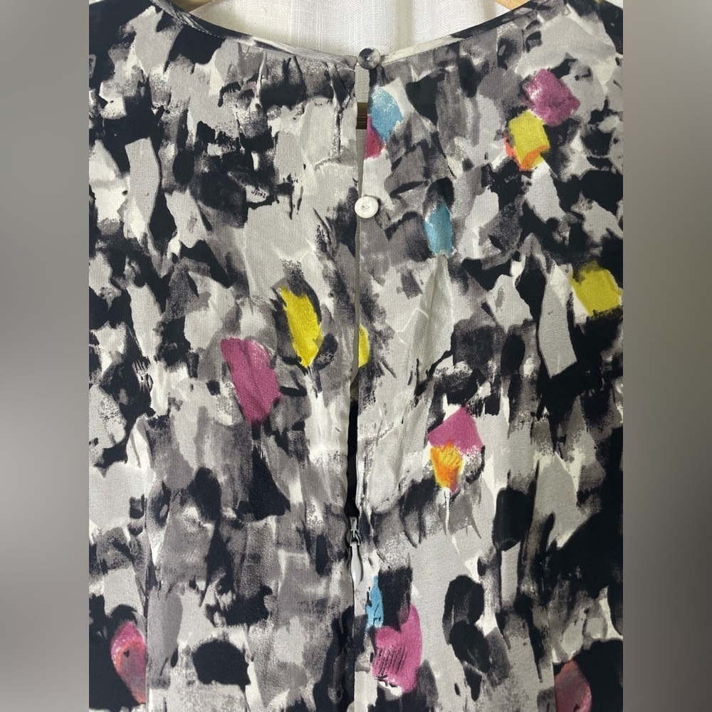 100% silk BCBG Watercolor Print Dress size 4 - Picture 6 of 7